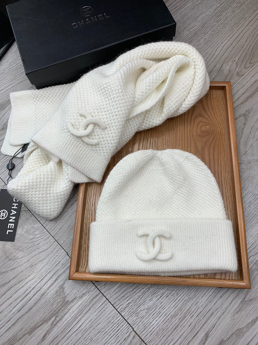 CC Cozy Knit Beanie & Scarf Set